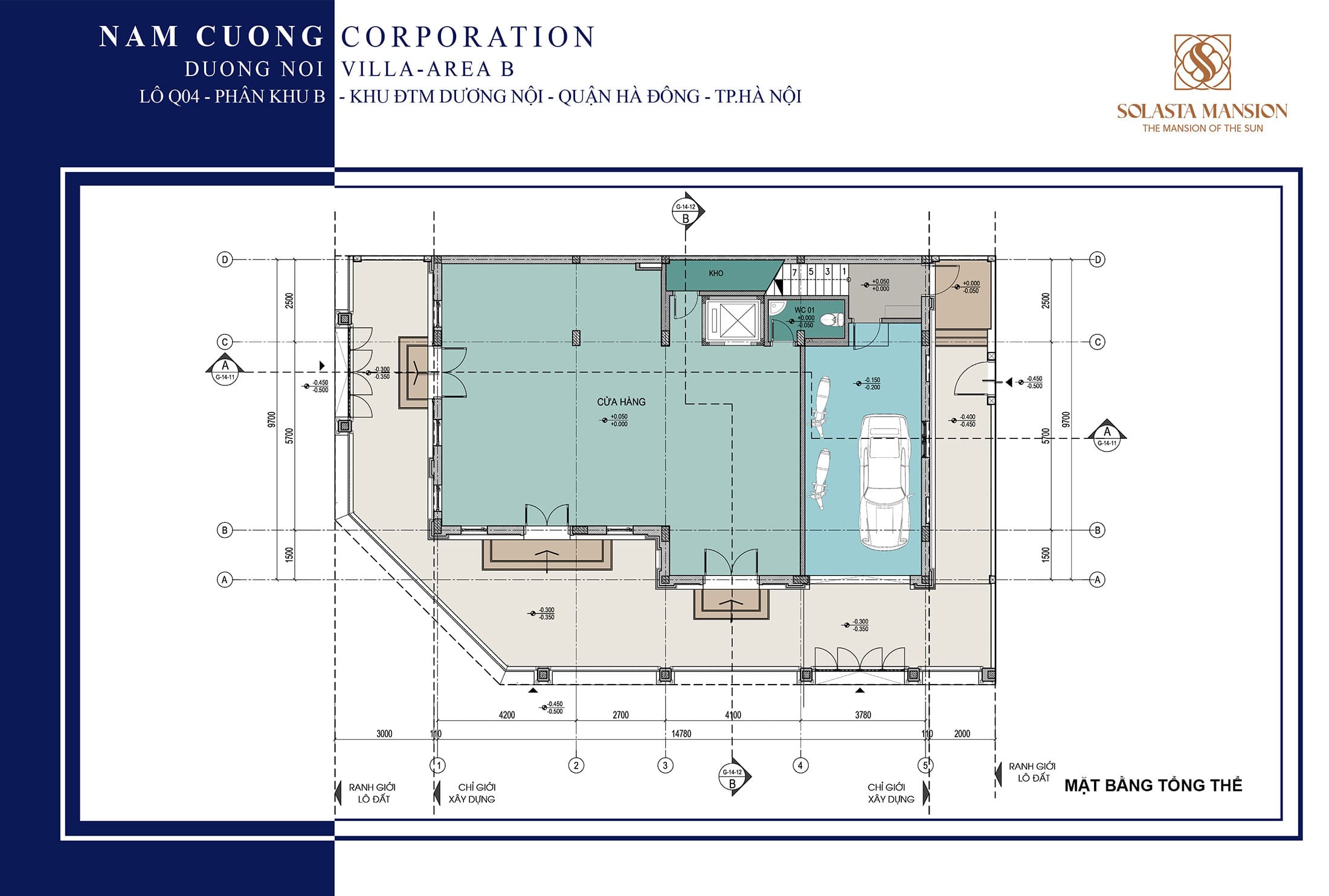 Mặt bằng Tổng Thể của biệt thự Solasta Mansion Dương Nội tập đoàn Nam Cường.