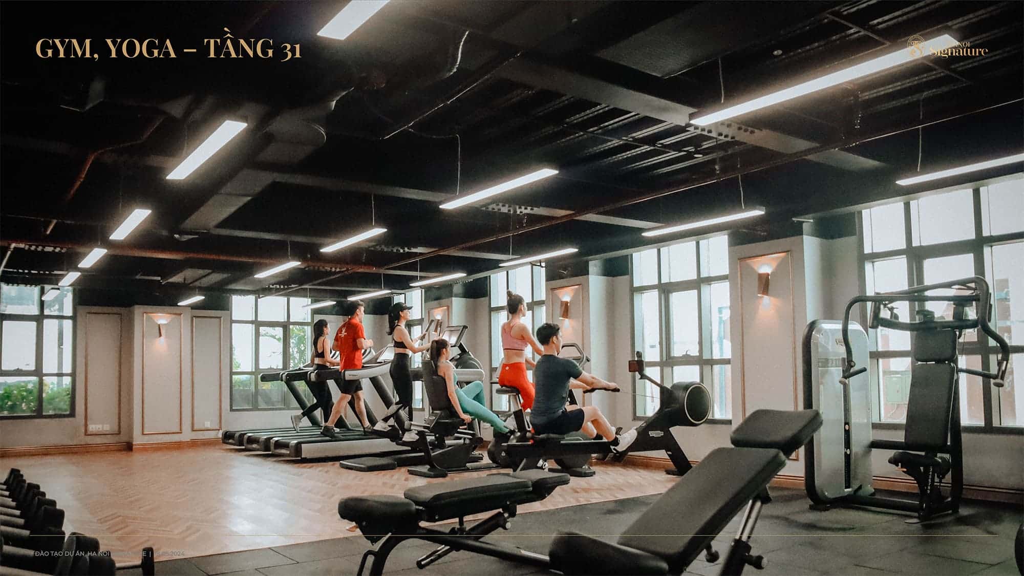 Phối cảnh tiện ích Phòng Gym, Phòng Yoga tại Tầng 31 dự án Hanoi Signature Nguyễn Văn Huyên.