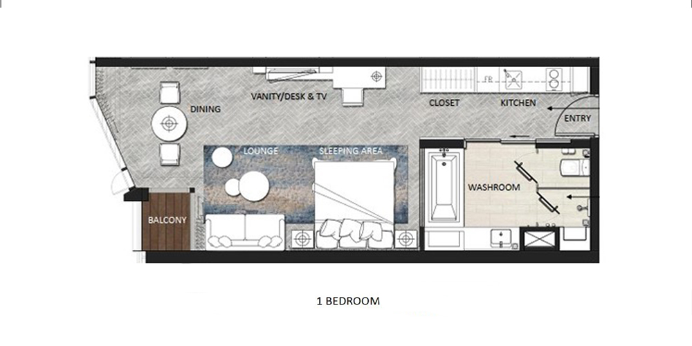 thiết kế căn hộ 1 ngủ chung cư a la carte hạ long