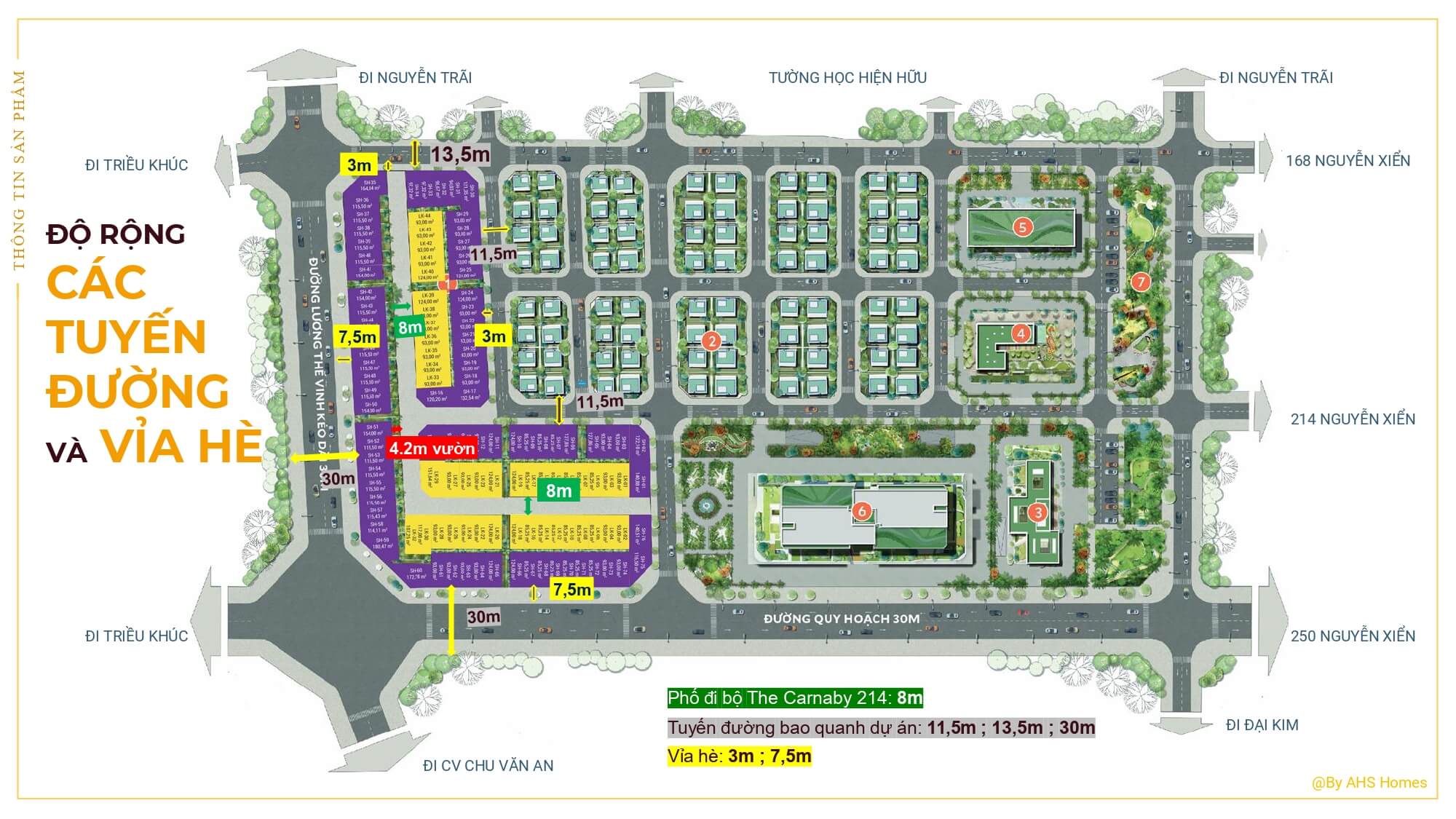 mặt bằng chi tiết dự án rue de charme 214 nguyễn xiển hạ đình