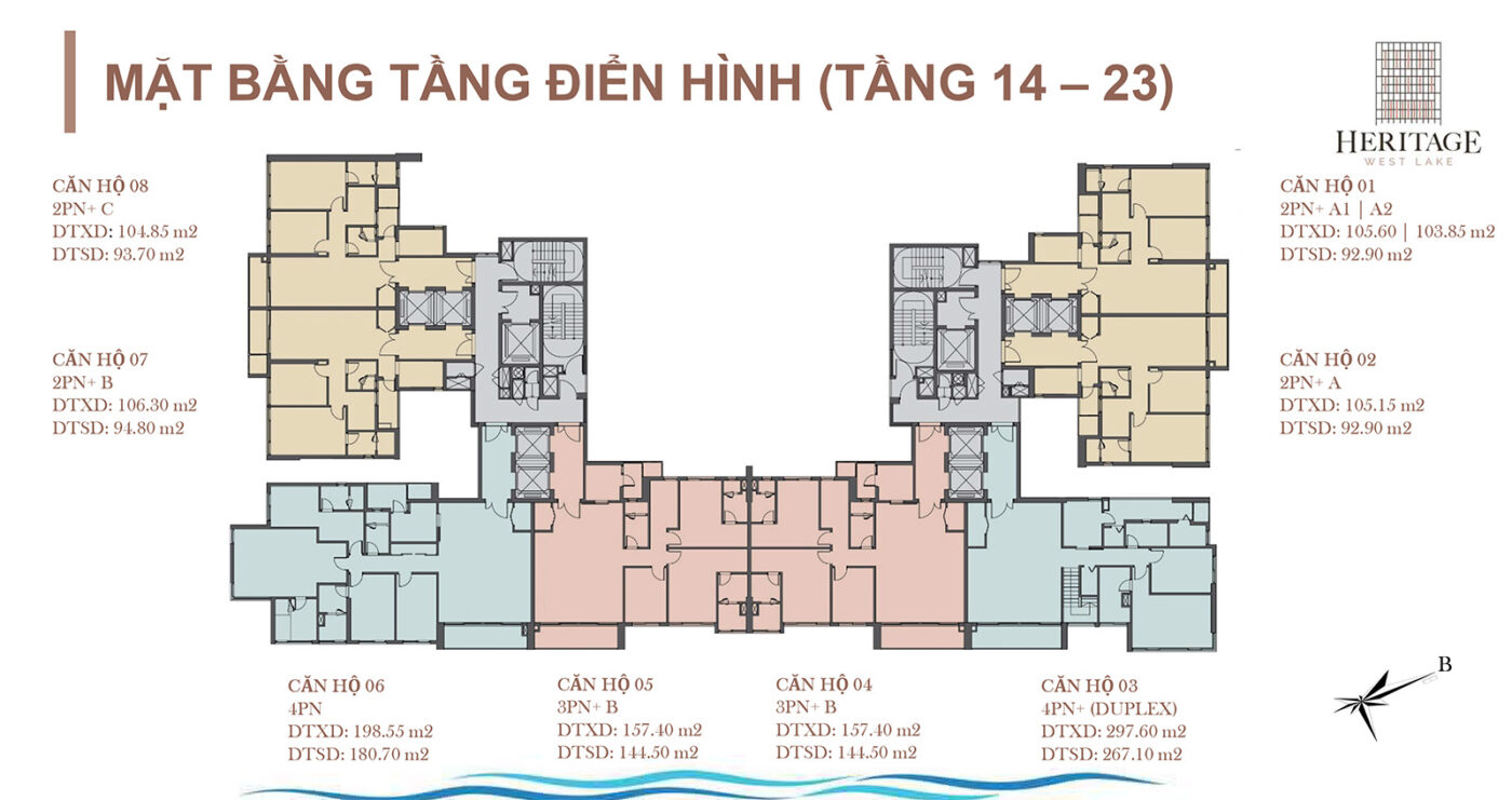 mặt bằng dự án heritage west lake lạc long quân tây hồ