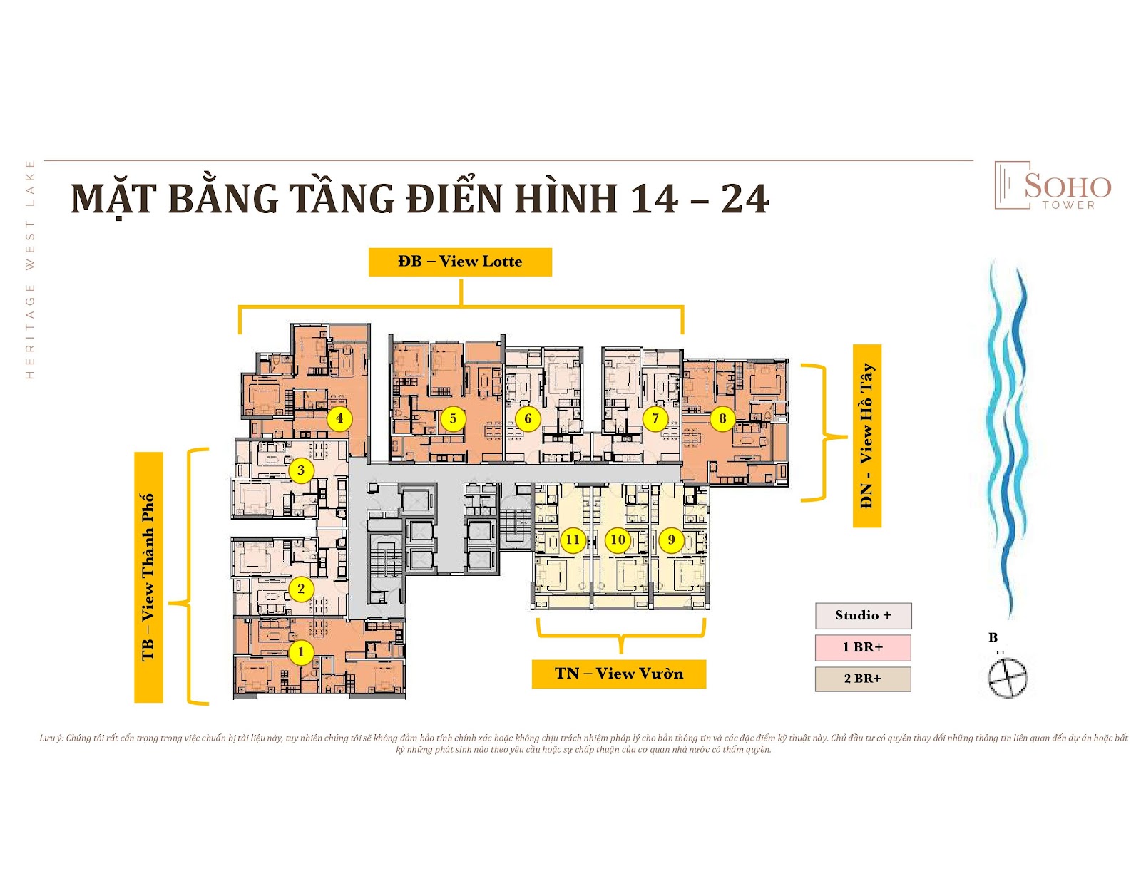 mặt bằng tòa soho dự án heritage west lake lạc long quân tây hồ